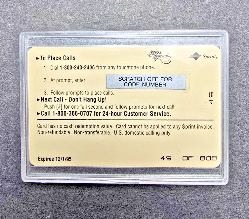 Dale Earnhardt 1995 Classic Assets Twenty Five Dollar Phone Card (577/808) $75 - Image 2 of 4