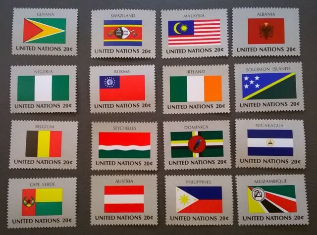 UN 1982 FLAGS SCOTT 374-389 NY United Nations Complete Mint Never Hinged