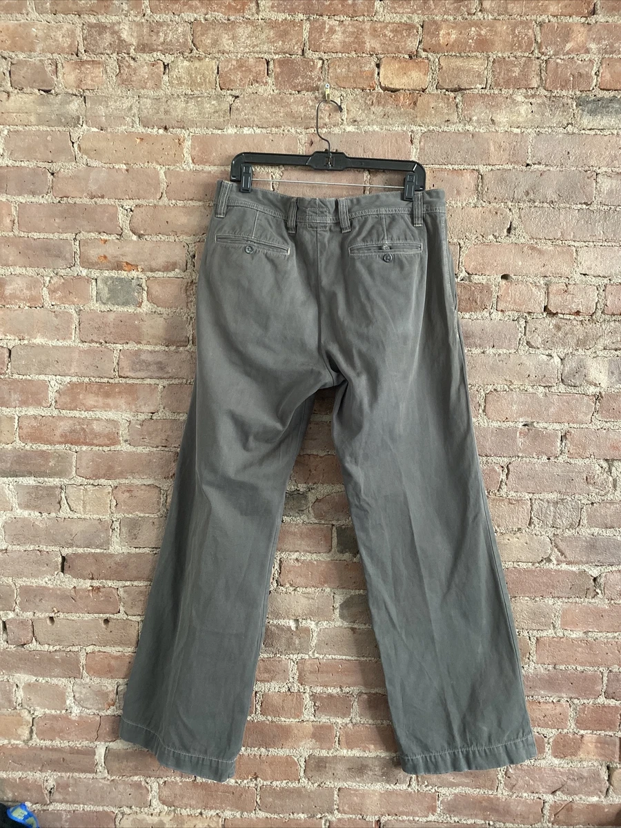 James Perse Men's Gardening Pants, Sz 34 Wide Leg Gray, 100% Cotton Twill