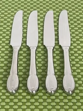 Wallace VENETIAN FROST Stainless 4 Dinner Knives 18/10 Frosted Dot Tip Flatware