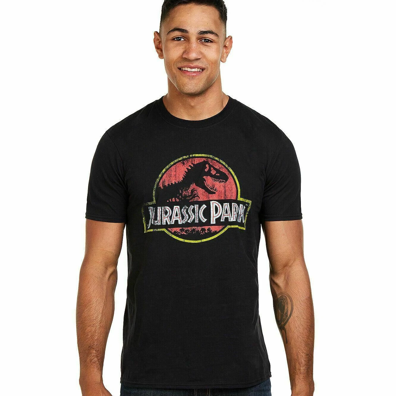 Jurassic Park Mens T-shirt Distressed Logo Black S-XXL Official
Opens in a new window or tab