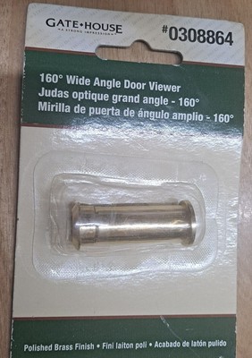 Gate House Brass 160° Wide Angle Door Viewer 1-3/8'' to 1-3/4'' thick #0308864
