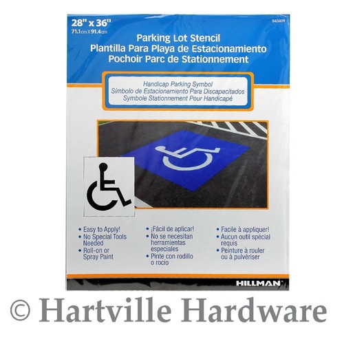 Hillman Handicapped Parking Symbol Stencil, 28 in. x 36 in. 843409
