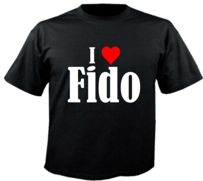 T-Shirt I Love Fido für Damen Herren und Kinder in den Farben Schwarz Weiss Pink