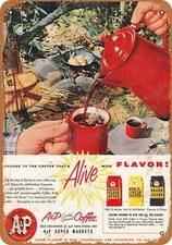 METAL SIGN - 1956 A&P Coffee and Camping - Vintage Look Reproduction
