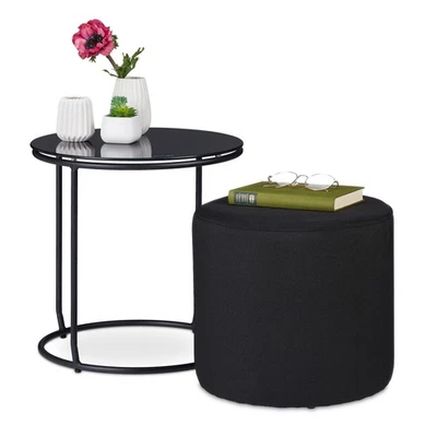 Table d'appoint peu encombrant élégant Table d’appoint avec pouf léger - Photo 1/4