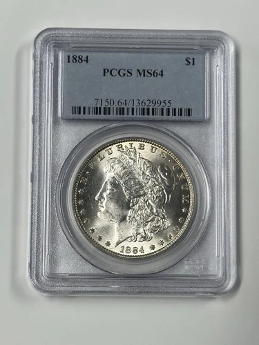 1884 $1 Morgan Silver Dollar PCGS MS64 Bright White
