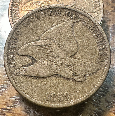 1858 Small Letters Flying Eagle Cent Nice Original VF CHRC