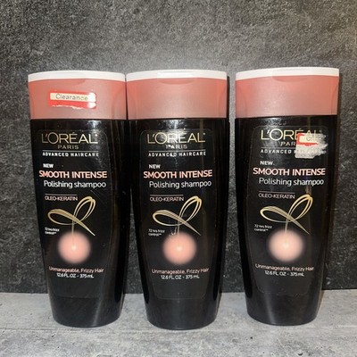 3 Lot L'Oreal Advanced Smooth Intense Polishing Shampoo Oleo Keratin Frizzy