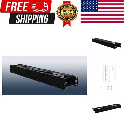 1U Horizontal Rack Mount Cable Management Unit with Panel Plastic 19'' Rack Mount