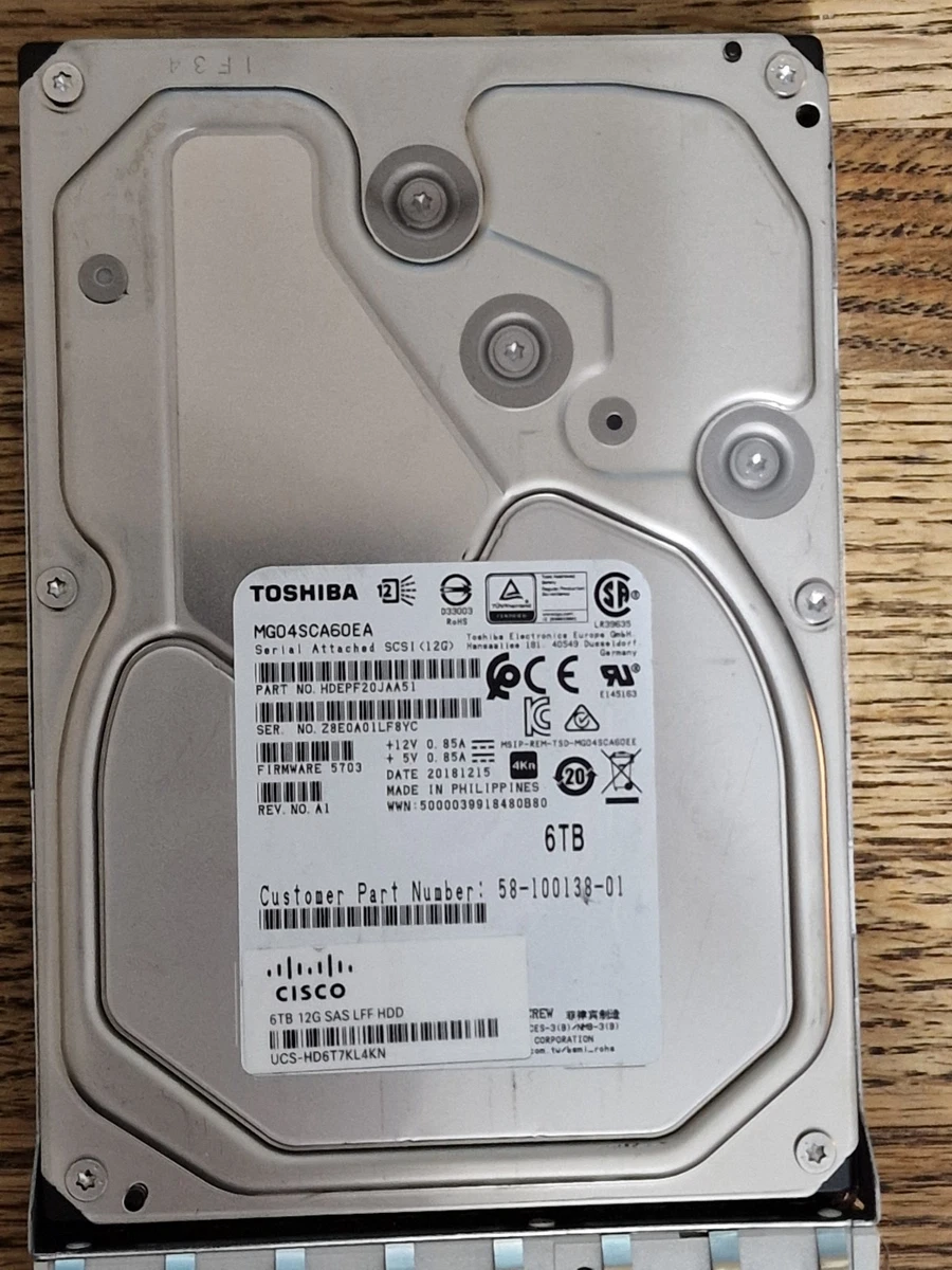 Toshiba Internal Hard Disk Drives 6 TB Storage Capacity for sale