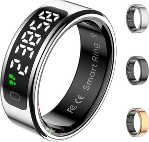 Smart Ring Fitness Tracker Taille de la montre 12 Compteur d'étape de taux de coeur argent Android