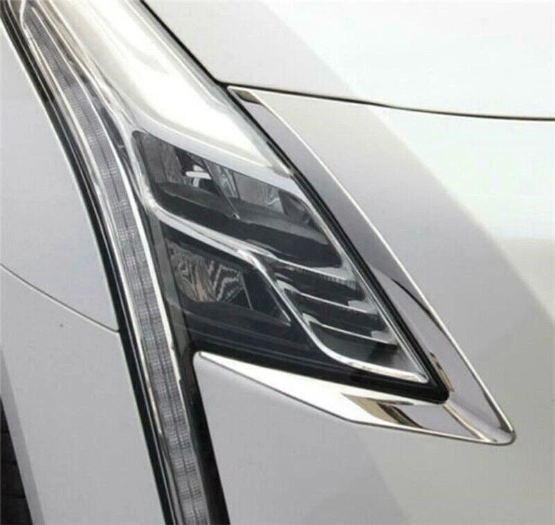 Tira de faros delanteros cromada de acero inoxidable para Cadillac CT6 2016-2018 Foto 4 de 4