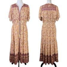 Spell & the Gypsy Collective XL Sundown Gown Orange Brown Floral Midi Dress
