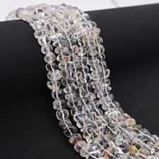 2 Strands 12mm Natural Rock Ghost Rutilated Quartz Freefrom Nugget Loose Beads
