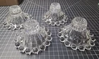 Vintage Set Of 3 Anchor Hocking Berwick Boopie, Clear Glass Taper Candle Holders