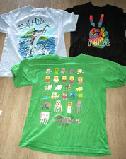 3 boys TEE SHIRTS TOPS PEACE HAND PRINT SALT LIFE 8/10 12 MINE CRAFT PLAY WEAR