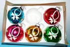 Set of 5~Vtg~3-3/4" Glass Xmas Ornaments ~Bric-a-Brac Details~ W Germany~ VGUC