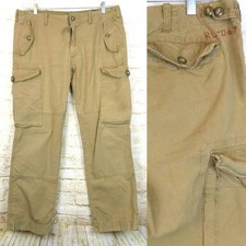 VTG Polo Ralph Lauren RL 067 Cargo Pants Men 36x30 Khaki Utility MIL Spec J4883A