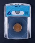 1901 Indian Head Cent 1c ANACS MS62 Thin Holder ANA770