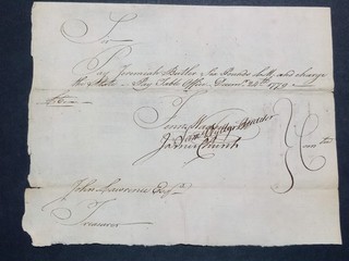 1779 Revolutionary War Pay Note Order Signed Lawrence Church Wyllys Wadsworth