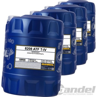 4x 20L MANNOL ATF T IV 8208 AUTOMATIK ATF ÖL passend für TOYOTA LEXUS ATF T IV 4