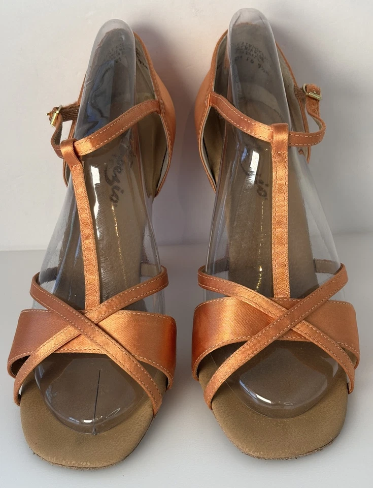 Capezio  Women’s  Ballroom Dance  Sandals  Bronze  Size 9.5  4” Heel  Worn Once - Image 4 of 4