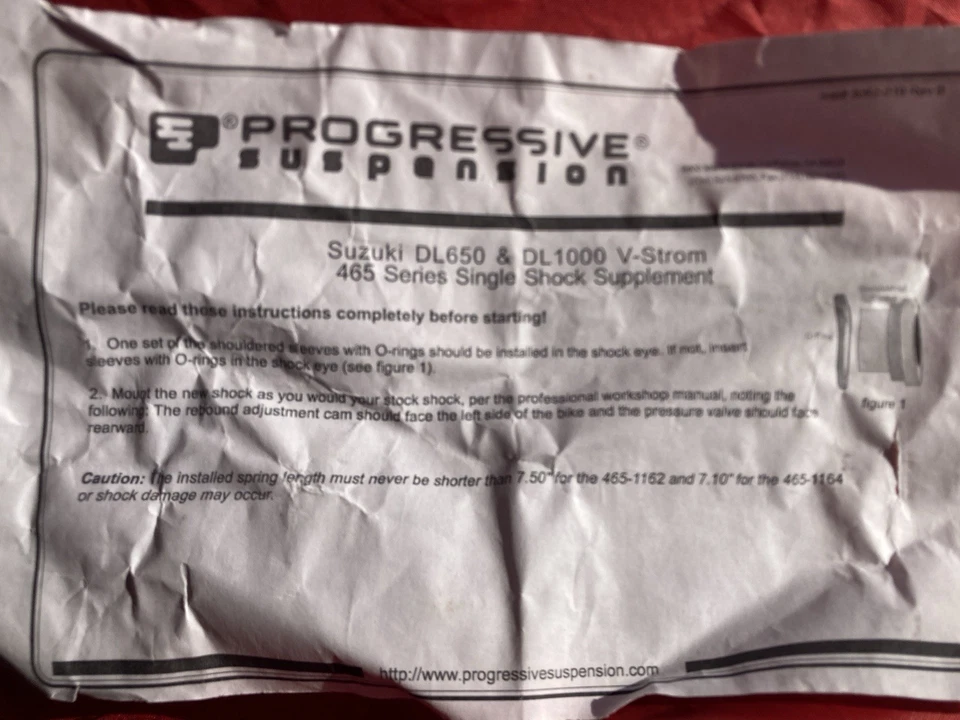 Amortiguador trasero progresivo mono Suzuki DL650/DL1000 (2002-2012) serie #465 negro Foto 3 de 4