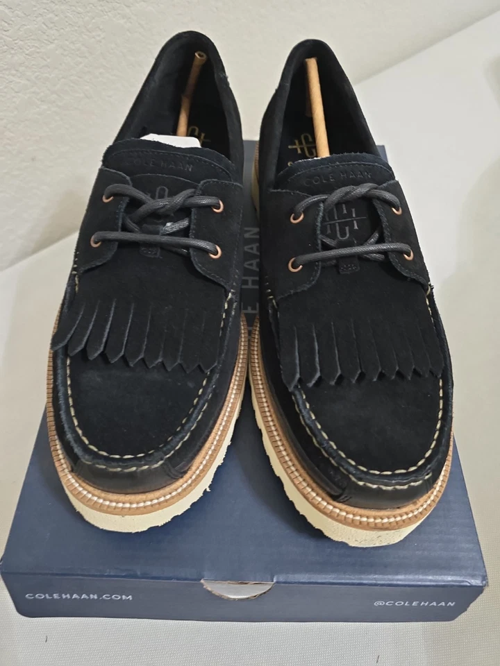 Mocasín Cole Haan American Classics Ranger cuero negro gamuza para hombre talla 11,5 Foto 2 de 4