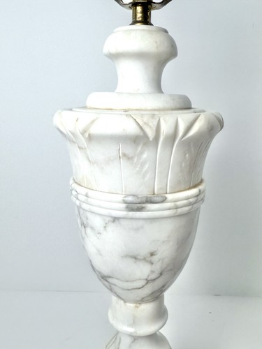 Vintage Alabaster Urn Lamp Italian Pedestal Carved Marble Stone Finial 29" - Picture 5 of 24