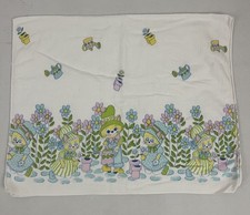 Vintage Flannel Cotton Baby Nursery Receiving Blanket Cats Garden 25x39"