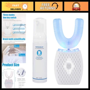 Ultrasonic U-Shaped Electric Toothbrush for Adults, 360° Sonic Teeth Cleaning, W