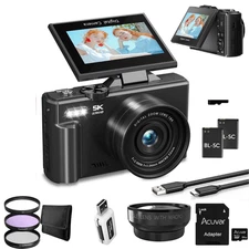 5K Digital Cameras 75MP 60FPS Video Camera Vlogging WiFi App Control for Youtube