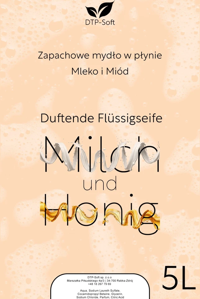 10L Flüssigseife Handseife TOP Seife für Seifenspender 2x5 Liter Milch & Honig - Bild 3 von 4