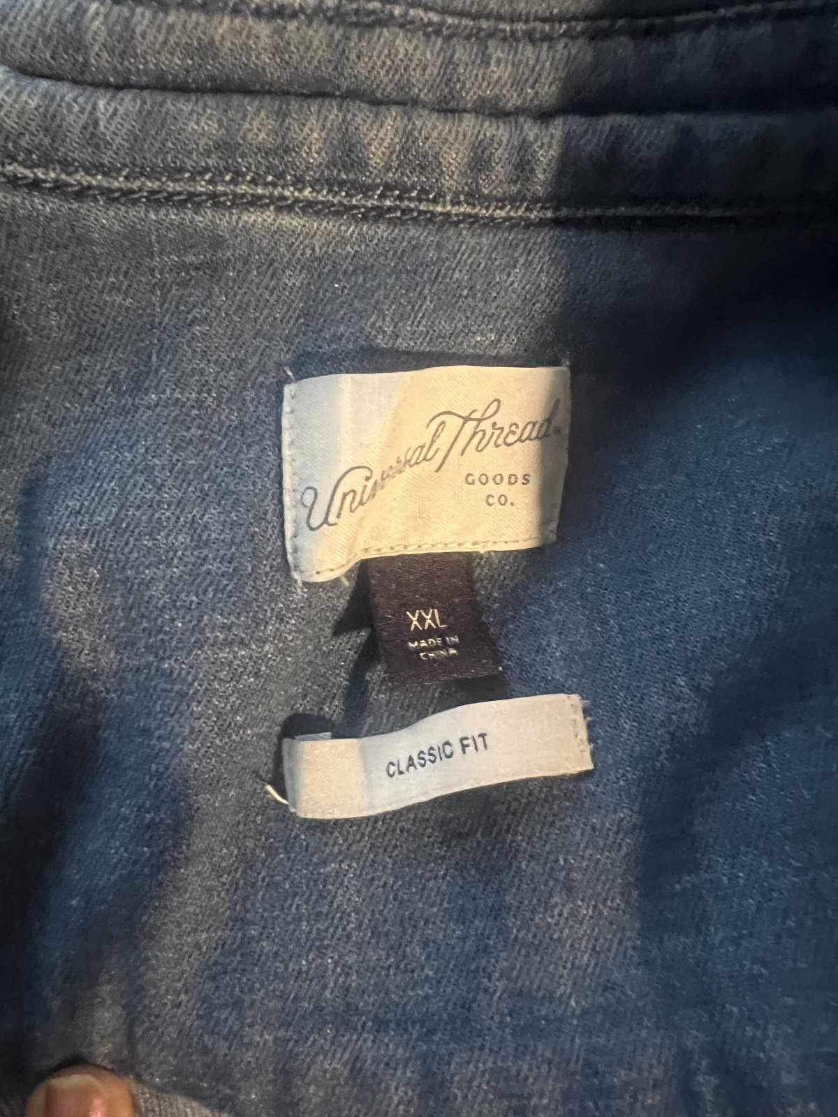 Universal Thread Button Up Blue Denim Oversize Bo… - image 4