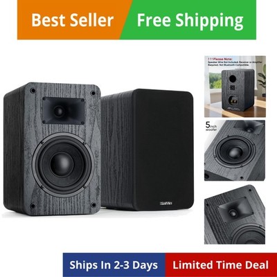Passive Bookshelf Speakers 40W×2 Power, 5'' Woofer & 20mm Silk Dome Tweeter St...