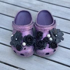 Croc Charms For Crocs Flowers And Pearls Black