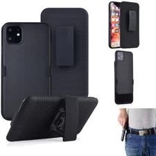 For iPhone 11 Pro Xs Max XR 8 7 6S 5 Rugged Case Cover with Holster Belt Clip