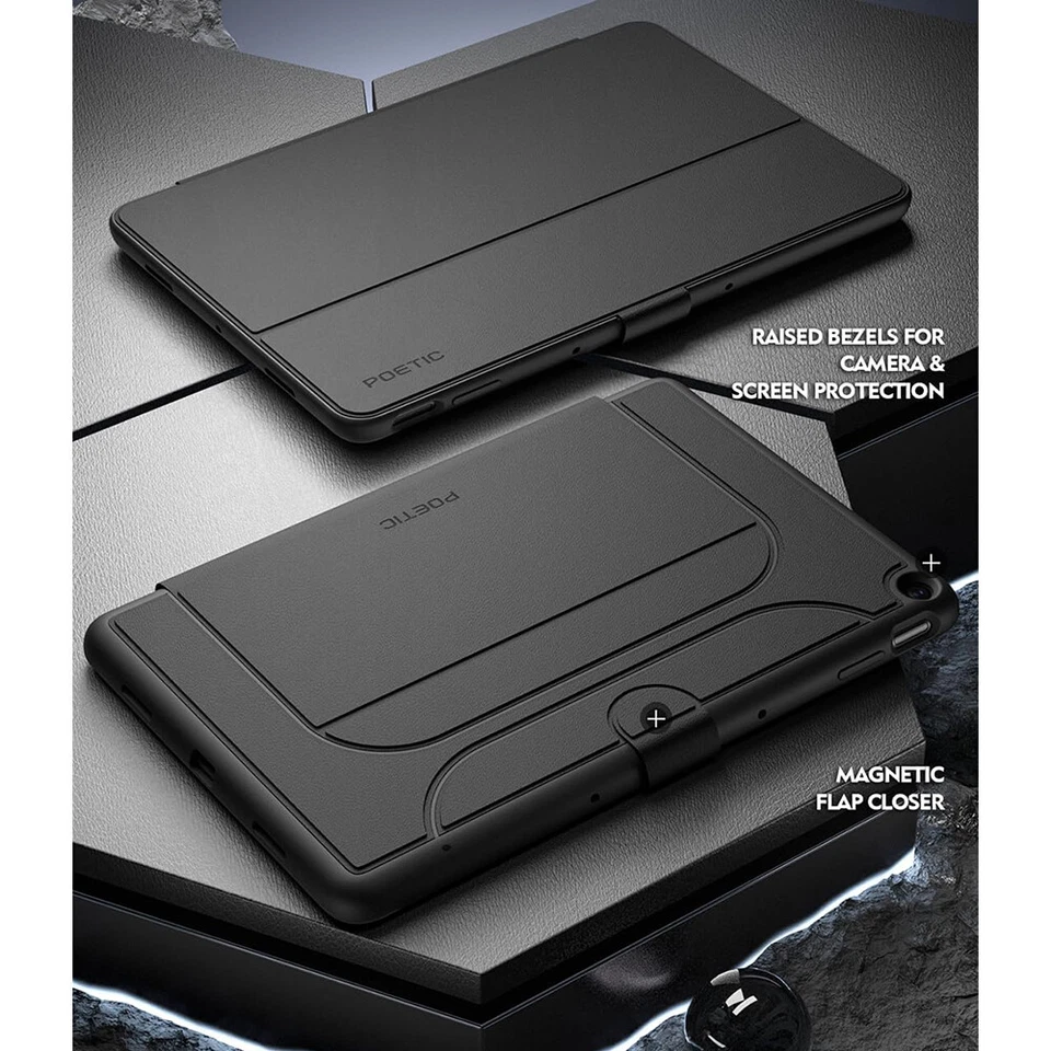 For Google Pixel Tablet 2023 Case Poetic Explorer Magnetic Folio Stand Black - Image 4 of 4