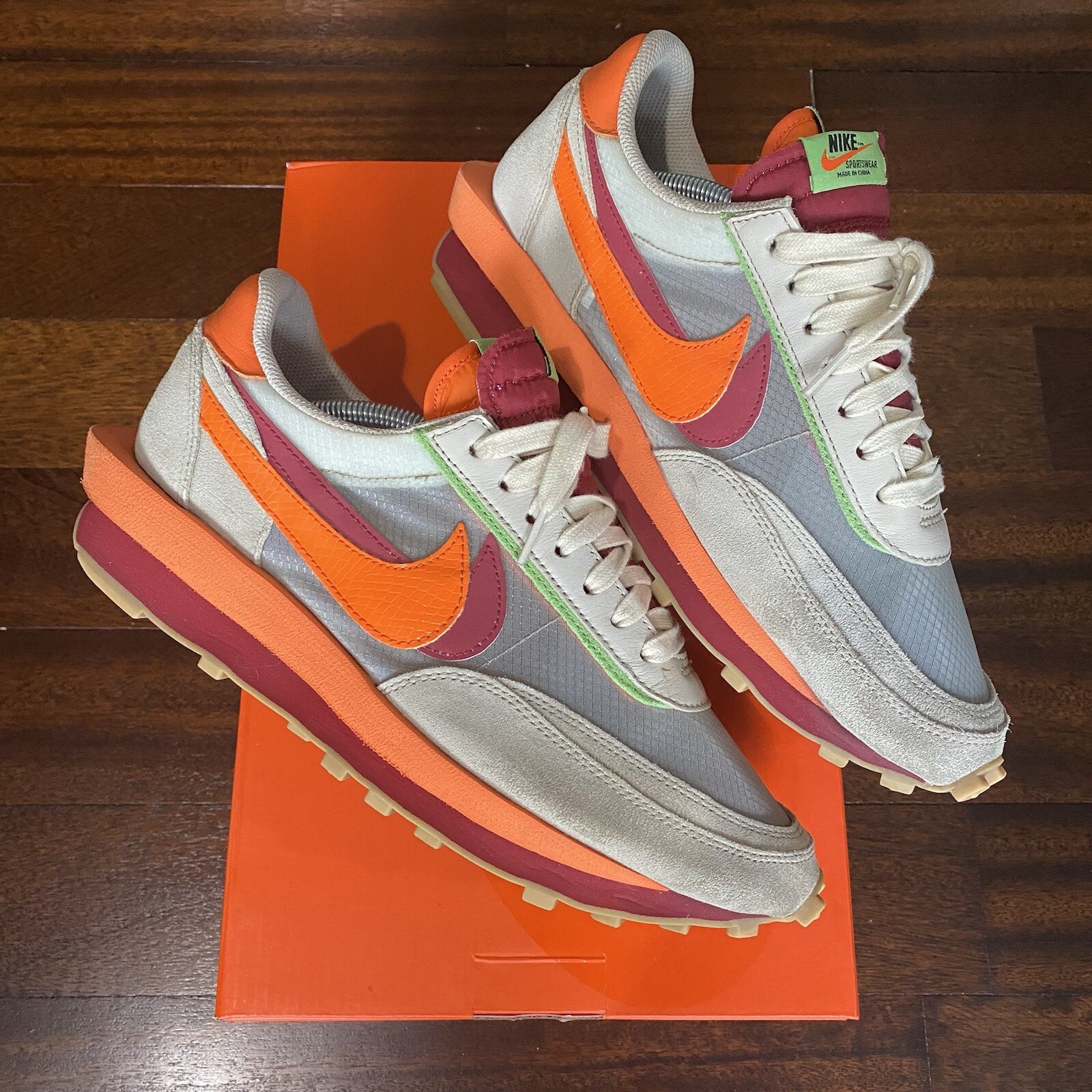 SACAI X NIKE Taglia 11 Nike LDWaffle X Clot X Sacai Net Orange Blaze 2021