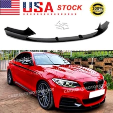 Stain Black Front Lower Lip Splitter For BMW F22 F23 235i 240i M-Sport 2014-2020