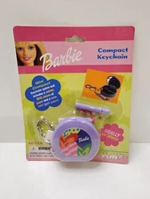BARBIE Mini Compact Keychain - mirror, paper, gel pen, Toy, Basic Fun NRFP, 2000