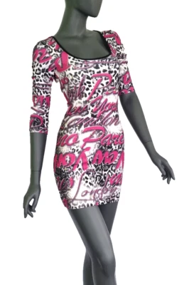 Melrose MiniKleid Grafik Kleid Nieten Longshirt Cityprint Leopard Gr. 34-40 - Bild 1 von 4