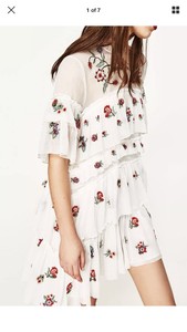 zara white ruffle dress