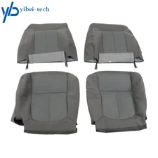 Driver Passenger Top Bottom Cloth Seat Cover For 2011-2014 Ford F150 Steel Gray