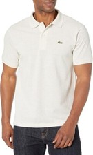 Lacoste Men's Short Sleeve Pique Polo, Alpes Grey Chine, Size Large