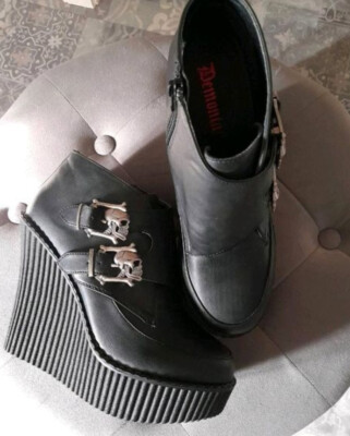 Gothic High Heels Demonia Creepers Keilabsatz Gr.41 neu