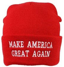 Best Winter Hats Adult Embroidered Make America Great Again Tight Knit Beanie