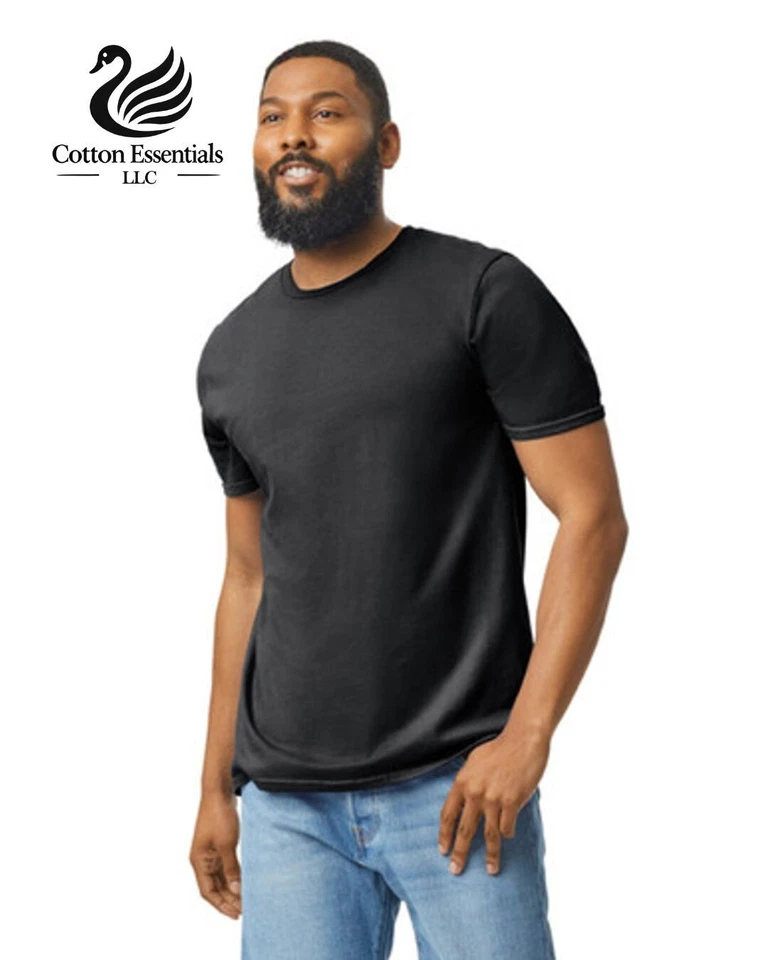 Gildan (6-pack) Black Solid Heavy Cotton Short Sleeve Blank T-Shirt S-3XL - Image 3 of 4