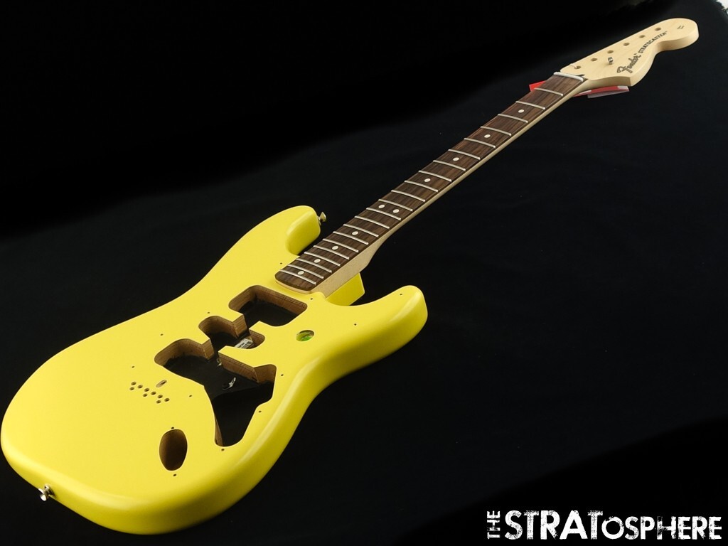 Fender Tom Delonge Stratocaster Strat BODY & NECK Graffiti Yellow